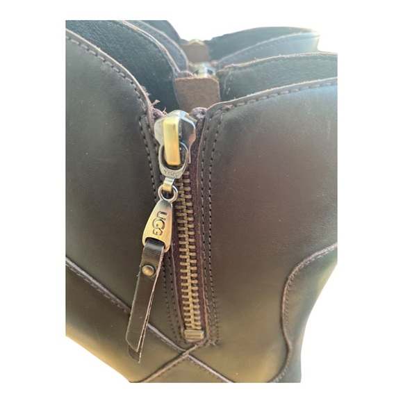 NWOT UGG Meredith Ankle Wedge Boots Brown Leather Womens US 9.5 SN 1009948 - Picture 8 of 16